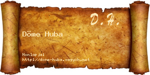 Döme Huba névjegykártya